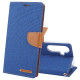For Samsung Galaxy S24+ 5G GOOSPERY CANVAS DIARY Fabric Texture Flip Leather Phone Case(Blue)