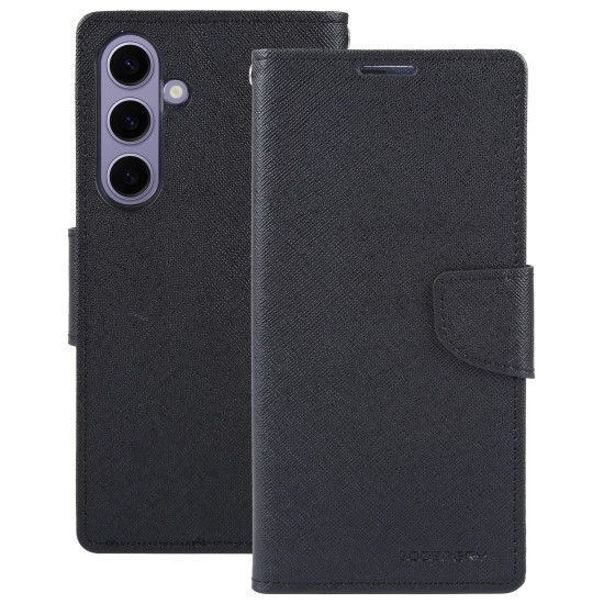 For Samsung Galaxy S24+ 5G GOOSPERY FANCY DIARY Cross Texture Leather Phone Case(Black)
