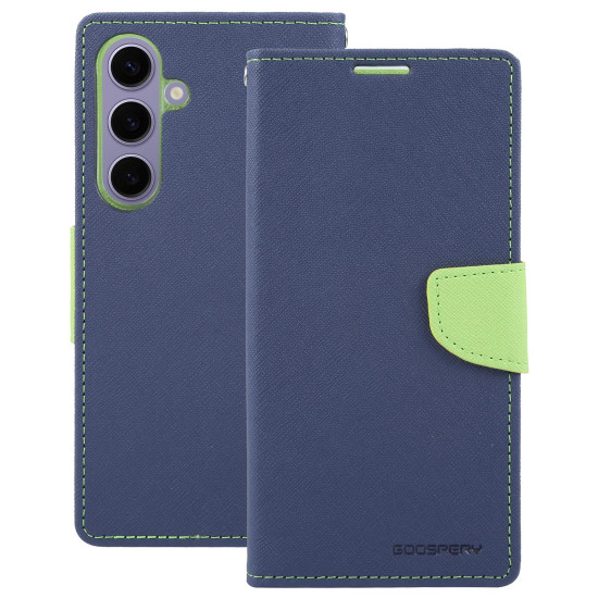For Samsung Galaxy S24+ 5G GOOSPERY FANCY DIARY Cross Texture Leather Phone Case(Navy Blue)