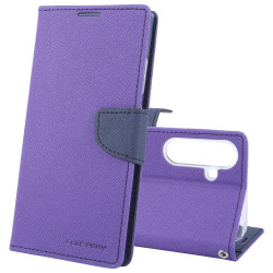 For Samsung Galaxy S24+ 5G GOOSPERY FANCY DIARY Cross Texture Leather Phone Case(Purple)