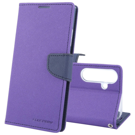 For Samsung Galaxy S24+ 5G GOOSPERY FANCY DIARY Cross Texture Leather Phone Case(Purple)