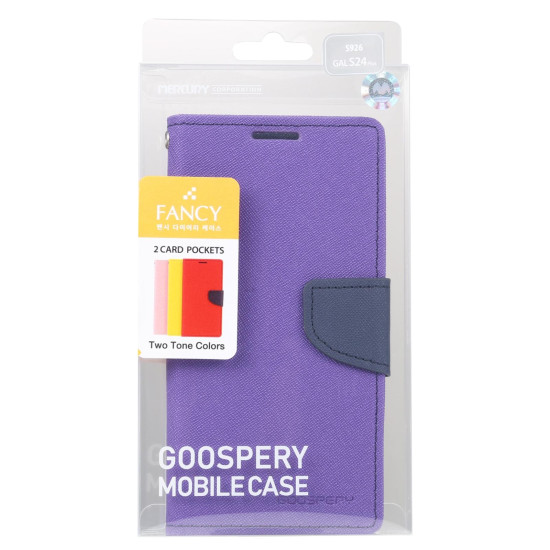 For Samsung Galaxy S24+ 5G GOOSPERY FANCY DIARY Cross Texture Leather Phone Case(Purple)