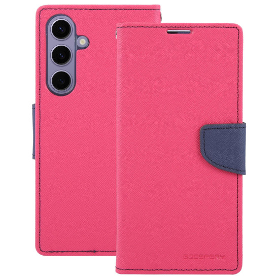 For Samsung Galaxy S24+ 5G GOOSPERY FANCY DIARY Cross Texture Leather Phone Case(Rose Red)