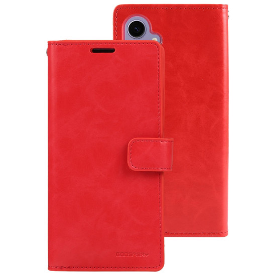 For Samsung Galaxy S24+ 5G GOOSPERY MANSOOR DIARY 9 Card Slots Leather Phone Case(Red)