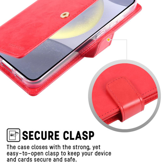 For Samsung Galaxy S24+ 5G GOOSPERY MANSOOR DIARY 9 Card Slots Leather Phone Case(Rose Red)