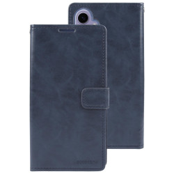 For Samsung Galaxy S24+ 5G GOOSPERY MANSOOR DIARY 9 Card Slots Leather Phone Case(Dark Blue)