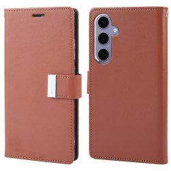 For Samsung Galaxy S24+ 5G GOOSPERY RICH DIARY Crazy Horse Texture Leather Phone Case(Brown)