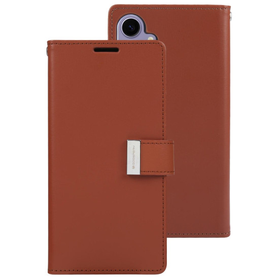 For Samsung Galaxy S24+ 5G GOOSPERY RICH DIARY Crazy Horse Texture Leather Phone Case(Brown)