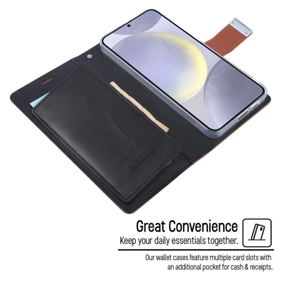 For Samsung Galaxy S24+ 5G GOOSPERY RICH DIARY Crazy Horse Texture Leather Phone Case(Pink)