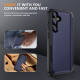 For Samsung Galaxy S23 5G 3 in 1 Flip Holder Phone Case(Royal Blue)