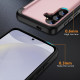 For Samsung Galaxy S23 5G 3 in 1 Flip Holder Phone Case(Pink)