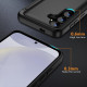 For Samsung Galaxy S24+ 5G 3 in 1 Flip Holder Phone Case(Black)