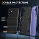 For Samsung Galaxy S24+ 5G 3 in 1 Flip Holder Phone Case(Light Purple)