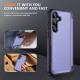 For Samsung Galaxy S24+ 5G 3 in 1 Flip Holder Phone Case(Light Purple)