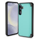 For Samsung Galaxy S24+ 5G 3 in 1 Flip Holder Phone Case(Cyan)