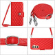 For Samsung Galaxy S24+ 5G Rhombic Texture Flip Leather Phone Case with Long Lanyard(Red)