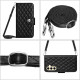 For Samsung Galaxy S24+ 5G Rhombic Texture Flip Leather Phone Case with Long Lanyard(Black)
