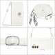 For Samsung Galaxy S24+ 5G Rhombic Texture Flip Leather Phone Case with Long Lanyard(White)