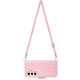 For Samsung Galaxy S24+ 5G Rhombic Texture Flip Leather Phone Case with Long Lanyard(Pink)