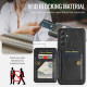 For Samsung Galaxy S24+ 5G Fierre Shann Oil Wax Cow Leather Card Holder Back Phone Case(Black)