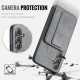 For Samsung Galaxy S24+ 5G Fierre Shann Oil Wax Cow Leather Card Holder Back Phone Case(Grey)