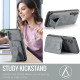 For Samsung Galaxy S24+ 5G Fierre Shann Oil Wax Cow Leather Card Holder Back Phone Case(Grey)