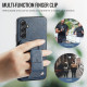 For Samsung Galaxy S24+ 5G Fierre Shann Oil Wax Cow Leather Card Holder Back Phone Case(Blue)