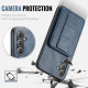 For Samsung Galaxy S24+ 5G Fierre Shann Oil Wax Cow Leather Card Holder Back Phone Case(Blue)