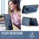 For Samsung Galaxy S24+ 5G Fierre Shann Oil Wax Cow Leather Card Holder Back Phone Case(Blue)