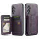 For Samsung Galaxy S24+ 5G Fierre Shann Oil Wax Cow Leather Card Holder Back Phone Case(Purple)