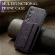 For Samsung Galaxy S24+ 5G Fierre Shann Oil Wax Cow Leather Card Holder Back Phone Case(Purple)