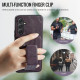 For Samsung Galaxy S24+ 5G Fierre Shann Oil Wax Cow Leather Card Holder Back Phone Case(Purple)