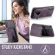 For Samsung Galaxy S24+ 5G Fierre Shann Oil Wax Cow Leather Card Holder Back Phone Case(Purple)