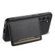 For Samsung Galaxy S23 5G Calf Texture Card Bag Design Full Coverage Phone Case(Black)