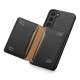 For Samsung Galaxy S23 5G Calf Texture Card Bag Design Full Coverage Phone Case(Black)