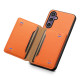 For Samsung Galaxy S24+ 5G Calf Texture Card Bag Design Full Coverage Phone Case(Orange)
