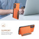 For Samsung Galaxy S24+ 5G Calf Texture Card Bag Design Full Coverage Phone Case(Orange)