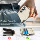 For Samsung Galaxy S24+ 5G Elastic Card Bag Ring Holder Phone Case(White)