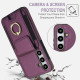 For Samsung Galaxy S24+ 5G Elastic Card Bag Ring Holder Phone Case(Purple)