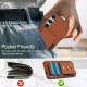 For Samsung Galaxy S24+ 5G Elastic Card Bag Ring Holder Phone Case(Brown)