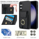 For Samsung Galaxy S24+ 5G Elastic Card Bag Ring Holder Phone Case(Black)