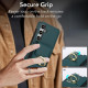 For Samsung Galaxy S24+ 5G Elastic Card Bag Ring Holder Phone Case(Dark Green)