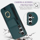 For Samsung Galaxy S24+ 5G Elastic Card Bag Ring Holder Phone Case(Dark Green)