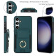 For Samsung Galaxy S24+ 5G Elastic Card Bag Ring Holder Phone Case(Dark Green)