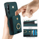 For Samsung Galaxy S24+ 5G Elastic Card Bag Ring Holder Phone Case(Dark Green)