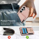 For Samsung Galaxy S24+ 5G Elastic Card Bag Ring Holder Phone Case(Rose Gold)