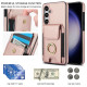For Samsung Galaxy S24+ 5G Elastic Card Bag Ring Holder Phone Case(Rose Gold)