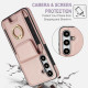 For Samsung Galaxy S24+ 5G Elastic Card Bag Ring Holder Phone Case(Rose Gold)