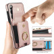 For Samsung Galaxy S24+ 5G Elastic Card Bag Ring Holder Phone Case(Rose Gold)