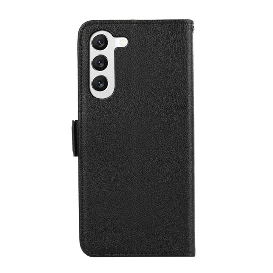 For Samsung Galaxy S23 5G ABEEL Side-Magnetic Litchi Pattern Leather RFID Phone Case(Black)